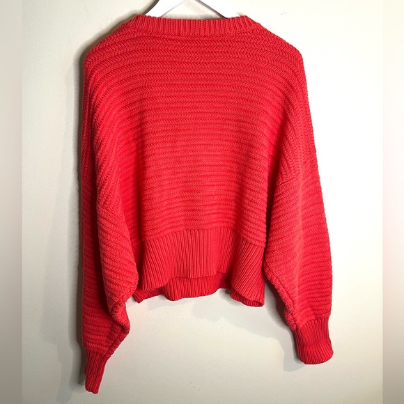 Natori Vibrant Coral Crew Neck Sweater - Picture 4 of 6